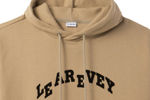 LE AREVEY ARCH LOGO HOODIE BROWN