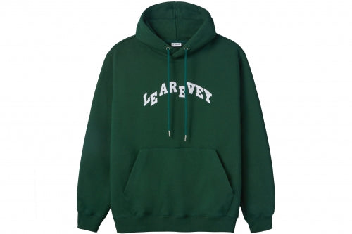 LE AREVEY ARCH LOGO HOODIE DEEP GREEN