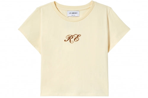 RE LOGO CROPPED CREAM [WOMAN]