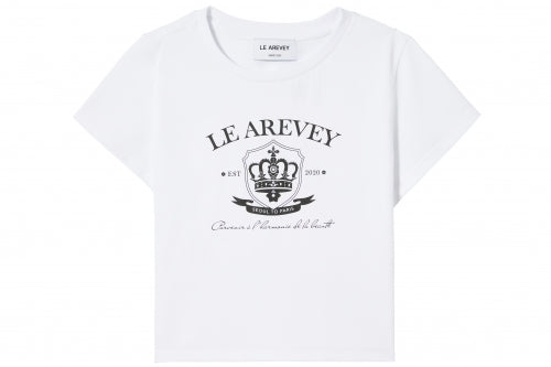 CROWN SYMBOL LOGO CROPPED T-SHIRT WHITE [WOMAN]