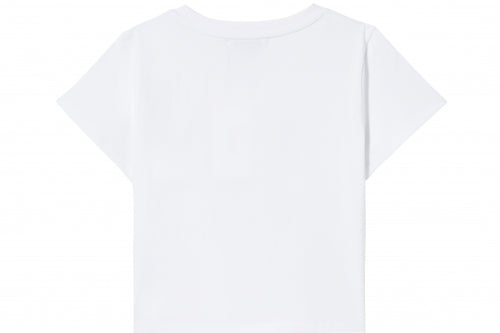 CROWN SYMBOL LOGO CROPPED T-SHIRT WHITE [WOMAN]