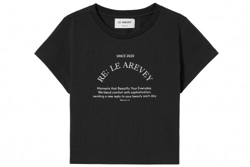 RE : LE AREVEY CROPPED T-SHIRT BLACK [WOMAN]