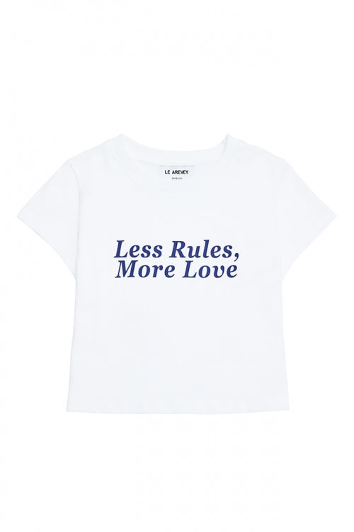 LESS RULES MORE LOVE CROPPED WHITE / NAVY [WOMAN]