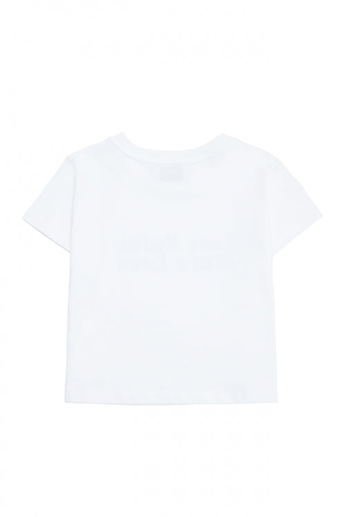 LESS RULES MORE LOVE CROPPED WHITE / NAVY [WOMAN]