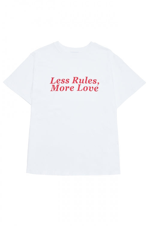 LESS RULES MORE LOVE T-SHIRT WHITE / BURGUNDY [WOMAN]