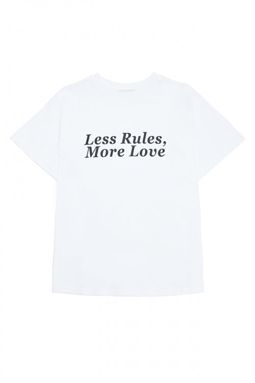 LESS RULES MORE LOVE T-SHIRT WHITE / BLACK [WOMAN]