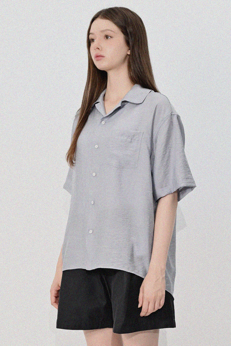 Open Collar Linen Shirt — Grain (Women's)